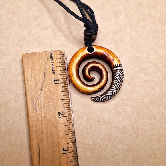 Spiral Koru Necklace Maori Tribal Necklace for Men Women,Adjustable - Picture 4 of 4
